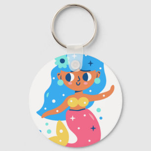 Roze zeemeermin sleutelhanger