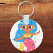 Roze zeemeermin sleutelhanger (Voorkant)