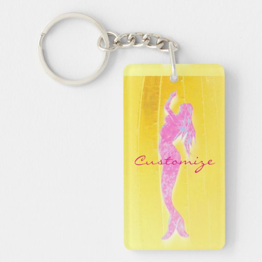 roze zeemeermin sleutelhanger (Voorkant)