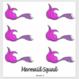Roze Zeemeermin Staart contour stickers