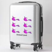 Roze Zeemeermin Staart contour stickers (Koffer)