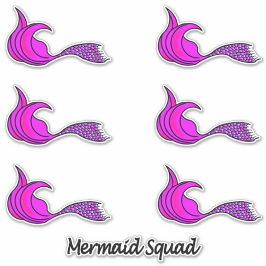 Roze Zeemeermin Staart contour stickers (Voorkant)