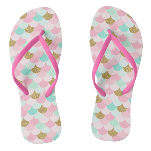 Roze Zeemeermin Teenslippers (Voetbed)