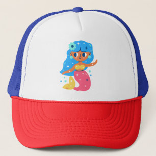 Roze zeemeermin trucker pet