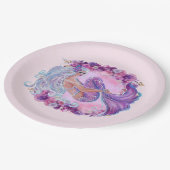 Roze zeemeermin uniek papieren bordje (Gekanteld)
