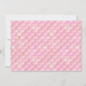 Roze Zeemeermin Verjaardagsfeest Uitnodiging (Achterkant)