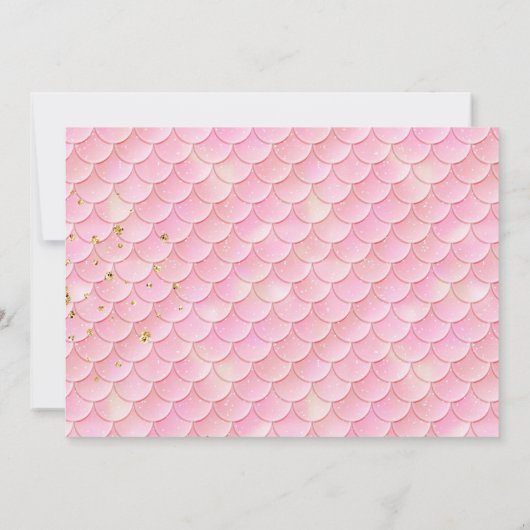 Roze Zeemeermin Verjaardagsfeest Uitnodiging (Achterkant)