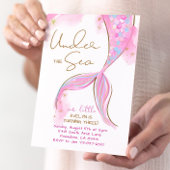 Roze Zeemeermin Verjaardagsfeestje onder het Zee Z Kaart
