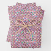 Roze Zeemeermin Vissen Schalen Holografische Decou Inpakpapier Vel (In situ)