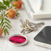 roze zeemeermin zwemmen rood sleutelhanger (Zijkant)