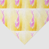 roze zeemeerminnen zwemmen geel tissuepapier (Detail)