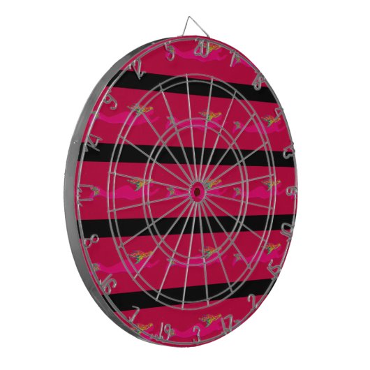 roze zeemeerminnen zwemmen rood dartbord (Voorkant Links)