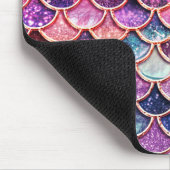 Roze zeemeerminnende glitterschalen - Zeemeerminne Muismat (Hoek)