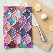 Roze zeemeerminnende glitterschalen - Zeemeerminne Theedoek (Quarter Fold)