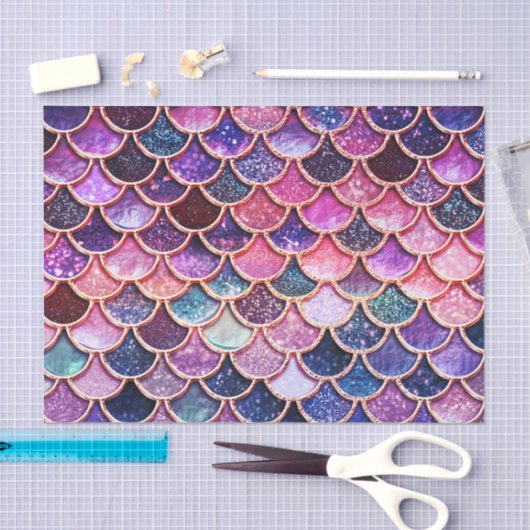 Roze zeemeerminnende glitterschalen - Zeemeerminne Tissuepapier (Craft)