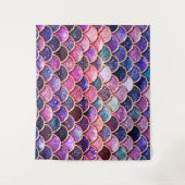 Roze zeemeerminnende glitterschalen - Zeemeerminne Wandkleed (Voorkant)