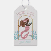 Roze Zeemeerminnende meisjes Verjaardag Gift Label Cadeaulabel (Voorkant)