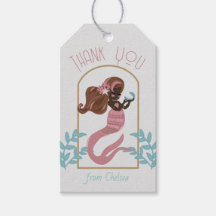 Roze Zeemeerminnende meisjes Verjaardag Gift Label