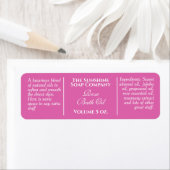 Roze zeep in stijl en cosmetisch etiket (Insitu)