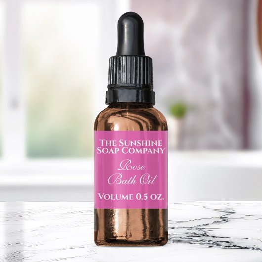 Roze zeep in stijl en cosmetisch etiket