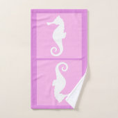 Roze zeepaardje bad handdoek (Handdoek)