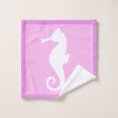 Roze zeepaardje bad handdoek (Wasdoekje)