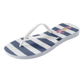 roze zeepaardje op jachtstrepen teenslippers (Schuin)