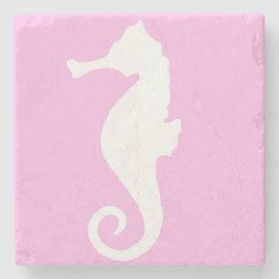 Roze Zeepaardje Stenen Onderzetter