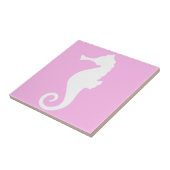 Roze zeepaardje tegeltje (Zijkant)