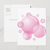 Roze zeepbellen briefkaart (Voorkant / Achterkant)