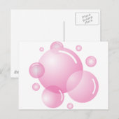 Roze zeepbellen briefkaart (Voorkant / Achterkant)