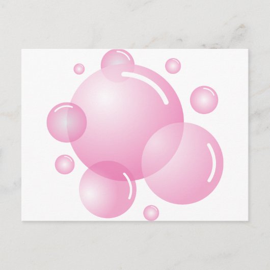 Roze zeepbellen briefkaart (Voorkant)