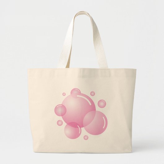 Roze zeepbellen grote tote bag (Voorkant)