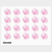 Roze zeepbellen ronde sticker (Vel)