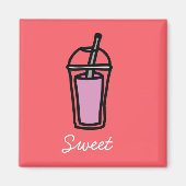 Roze zeepbelthee magneet (Voorkant)