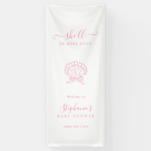 Roze Zeeschelp Baby Shower Welkom Banner