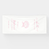 Roze Zeeschelp Baby Shower Welkom Banner (Horizontaal)