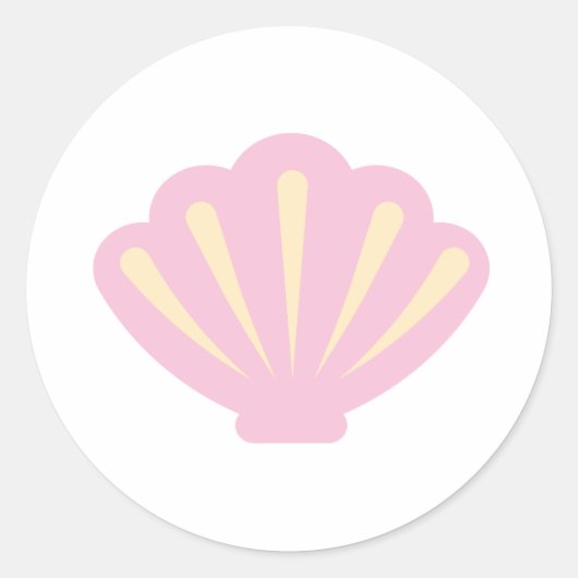 Roze zeeschelp envelop ronde sticker (Voorkant)