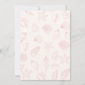 Roze Zeeschelp Kust Baby Shower Bedankkaart (Achterkant)