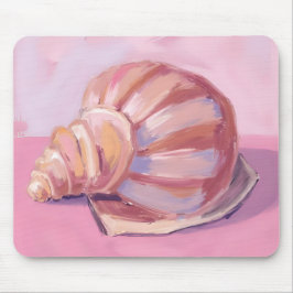 Roze Zeeschelp | Kust Oceaan Aquarel Schilderij Muismat