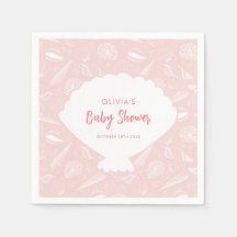 Roze Zeeschelp Meisje Oceaan Baby Shower