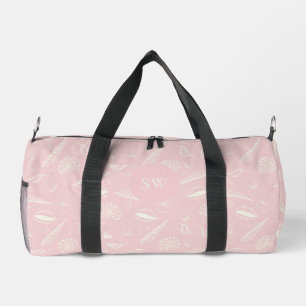 Roze zeeschelp patroon monogram plunjezak