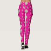 Roze Zeeschelp Patroon – Strand Vibes Zomer Design Leggings (Achterkant)