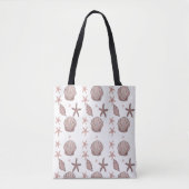Roze Zeeschelp Patroon – Strand Vibes Zomer Design Tote Bag (Voorkant)