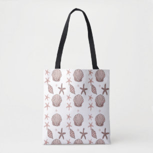 Roze Zeeschelp Patroon – Strand Vibes Zomer Design Tote Bag