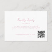 Roze Zeeschelp QR Code RSVP Kaart (Achterkant)