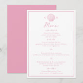 Roze Zeeschelp Trouw Menu Kaart (Voorkant / Achterkant)