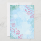 Roze Zeeschelpen Onder De Zee Oceaan Verjaardag Kaart (Achterkant)