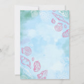 Roze zeeschelpen onder het Baby shower van de Zee  Kaart (Achterkant)
