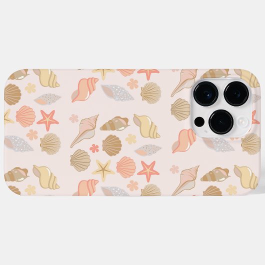 Roze Zeeschelpen Patroon Case-Mate iPhone Case (Achterkant (horizontaal))